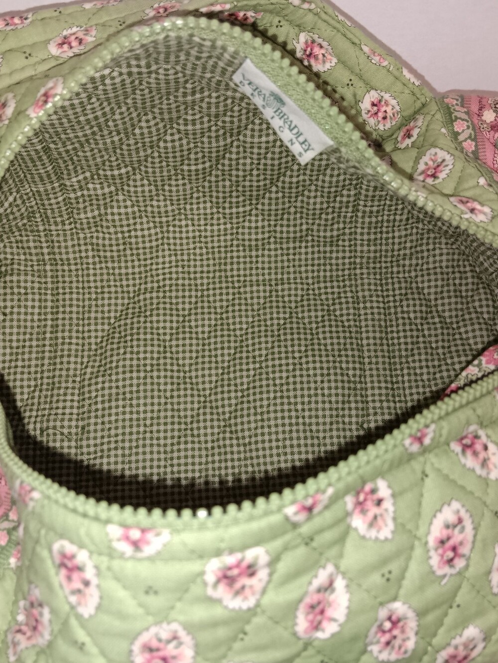 VERA BRADLEY QUILTED COTTON "GREEN-LEAF" WEEKENDER BAG - Picture 7 of 11